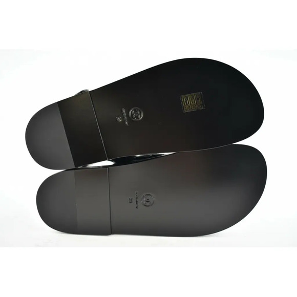 Chanel REV Black Caviar Gold CC Logo Mule Slide Strap Flat Teva Dad Sandal 39 - Picture 12 of 12